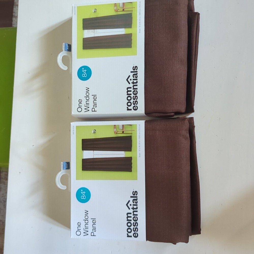 New Room Essentials Two Brown Window Panels 84"